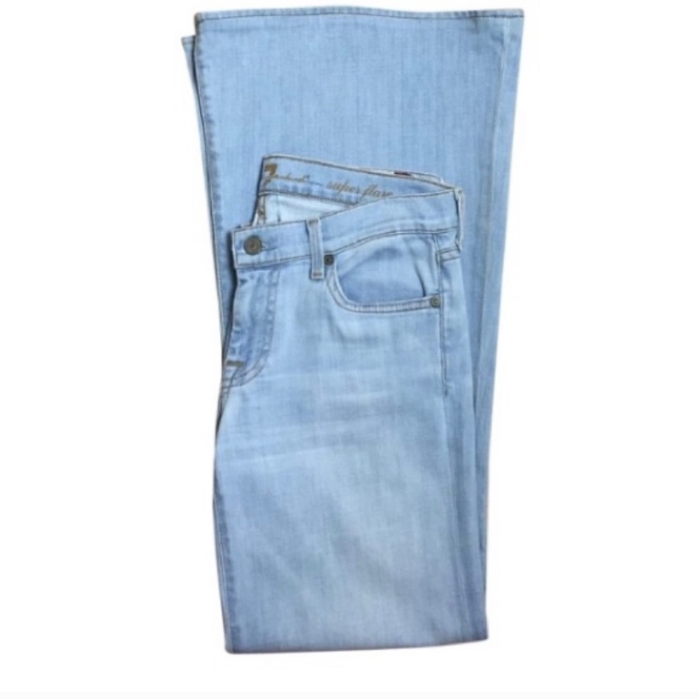 7 for All Mankind Light Wash Flare Jeans Boho
